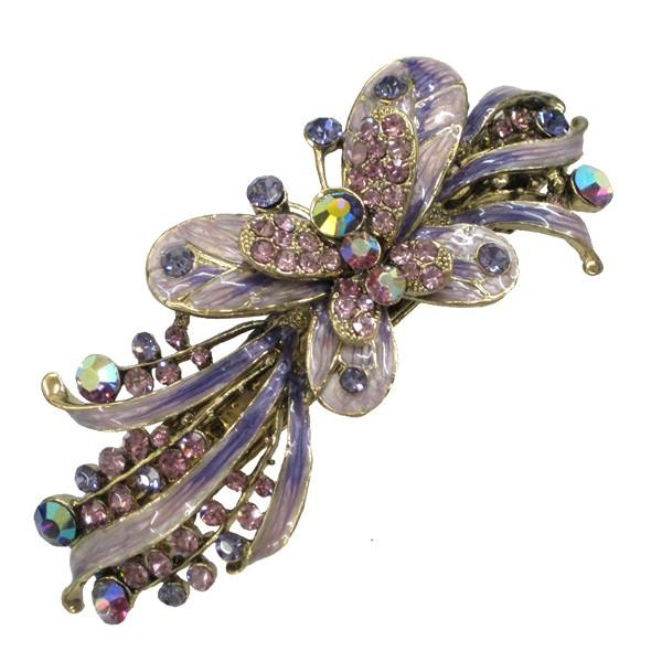 バレッタ バタフライ 蝶 アンティーク調 ヘアアクセサリー ラインストーン髪留 髪飾り ACC 012 |  | 06