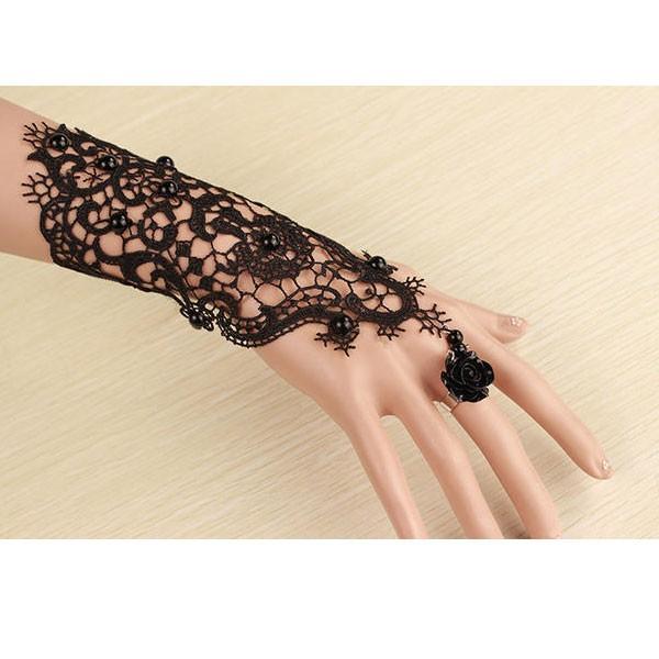 手袋　グローブ　指輪　ブレスレット　装飾品　バラ　総レース　アクセサリー　ハロウィン　パーティー |  | 03