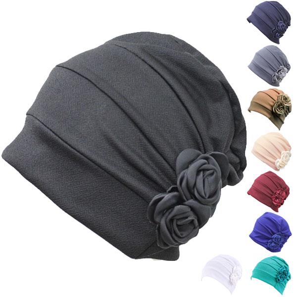 花飾り 医療用帽子 レディースキャップ 帽子 医療用 外出用 ルームキャップ ヘアキャップ ケア帽子 脱毛 薄毛 抗がん剤治療 CAP 1004 | 