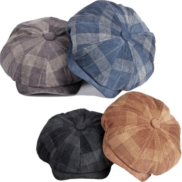 秋冬 チェック柄 キャスケット 帽子 コーデュロイ レディース メンズ CAP 1345 |  | 10