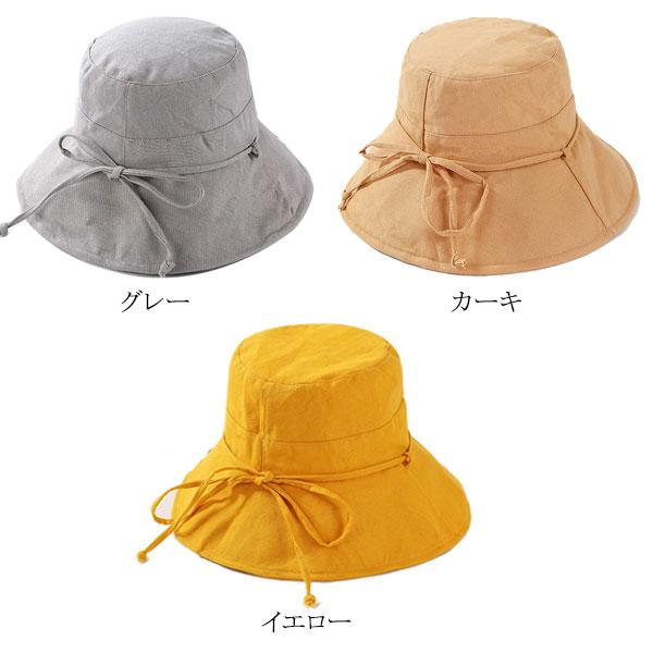レディース バケットハット リボン 帽子 レディースハット 綿 UVハット