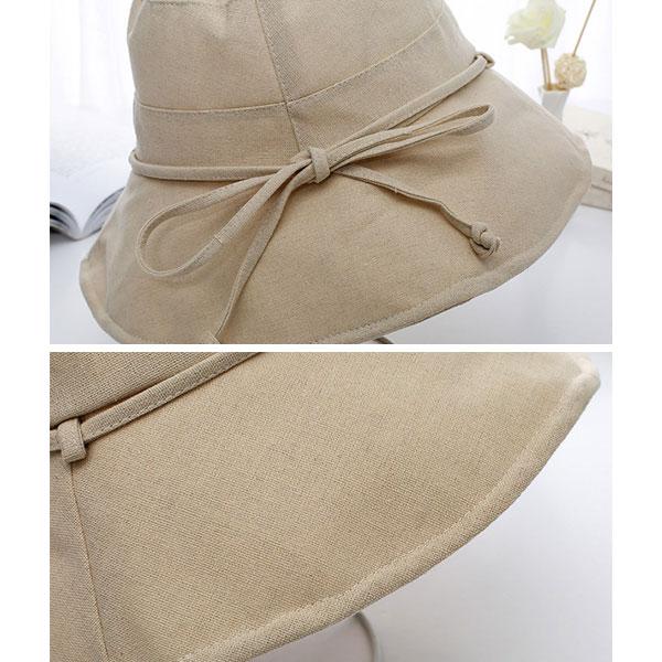 レディース バケットハット リボン 帽子 レディースハット 綿 UVハット