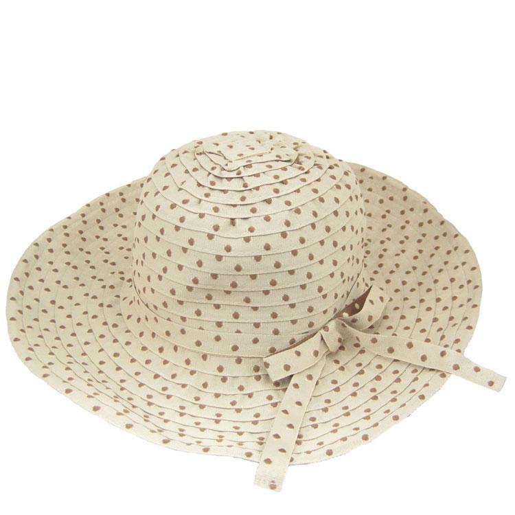 レディースハット キャペリン つば広 ドット 水玉 婦人帽 女性用 | 