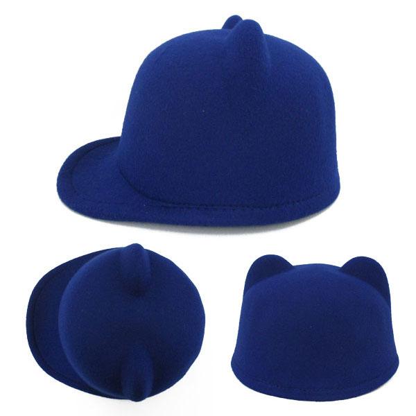 子供用 フェルトハット つば付き 帽子 キッズハット 猫耳 ネコ耳 レディースハット フェルト帽 乗馬キャップ 親子帽子 FELT HAT 3241 |  | 09