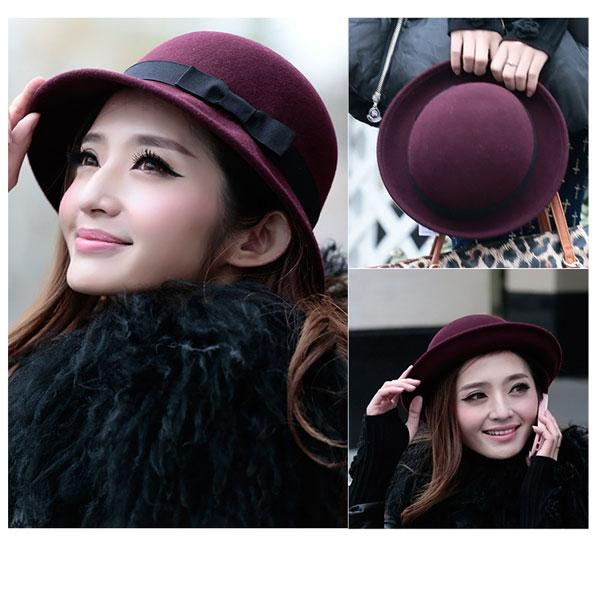 ウール100% ボーラハット 帽子 つば広 2WAY フェルトハット クロッシェハット ボーラ帽 フェルト 無地 リボン メンズ レディース 女優帽 婦人帽 春秋冬 HAT 316 |  | 10