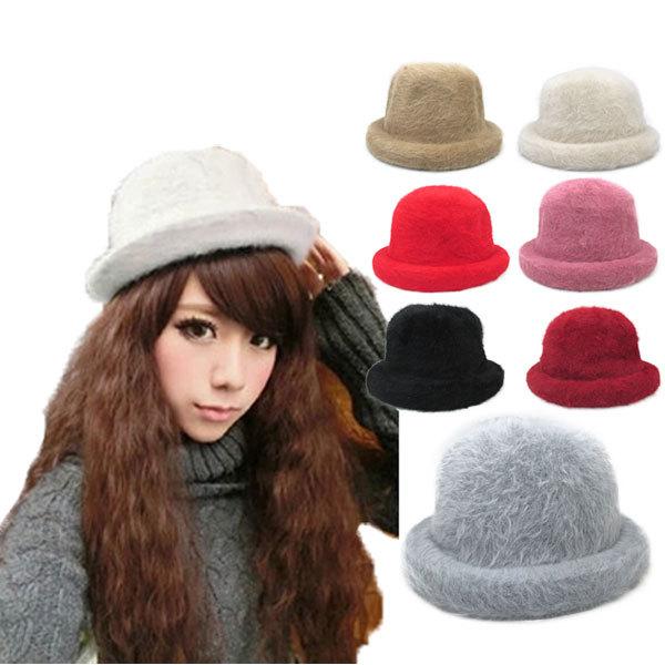 帽子　ファーハット　ボーラーハット　ふわふわ　もこもこ　フェイクファー　防寒　冬　高級感　毛皮　cap 3305 | 
