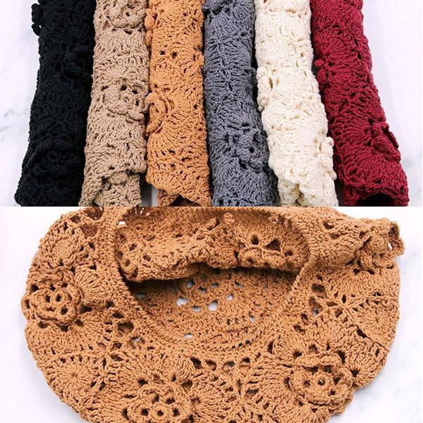 ベレー帽 レディース かぎ針 クロシェ コットン 春夏 ニット帽 透かし編み 花 モチーフ CAP 3411 |  | 11