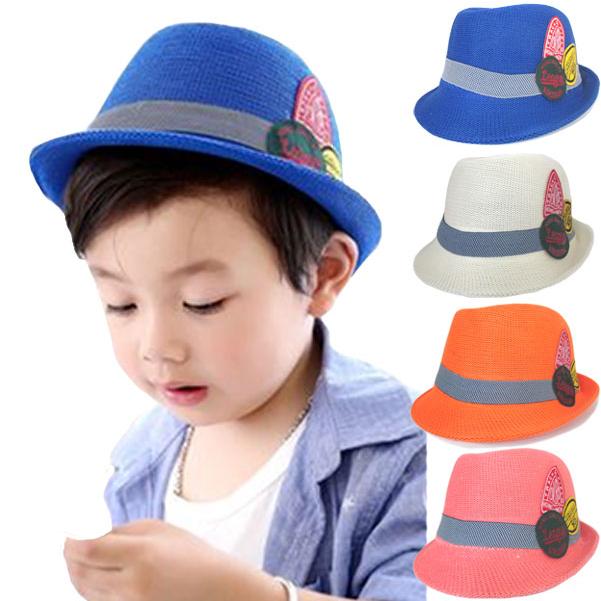 帽子 キッズ ハット 春 夏カラー 中折れハット 中折れ リボン 中折れ帽 ワッペン  HAT 361 | 