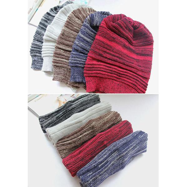 ルーズ ニット帽 メンズ レディース 帽子 しわ加工 ニットキャップ ミックスカラー 大きいサイズ ボーダー柄 混色 ワッチキャップ ビーニー 秋 冬 KNIT CAP 4372 |  | 08