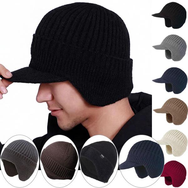 ニット帽 耳あて付き ニットキャップ 耳当て つば 裏ボア 裏起毛 帽子 ニットキャスケット 防寒 秋冬 暖かい 通気性 防寒対策 メンズ レディース CAP 4993 |  | 29