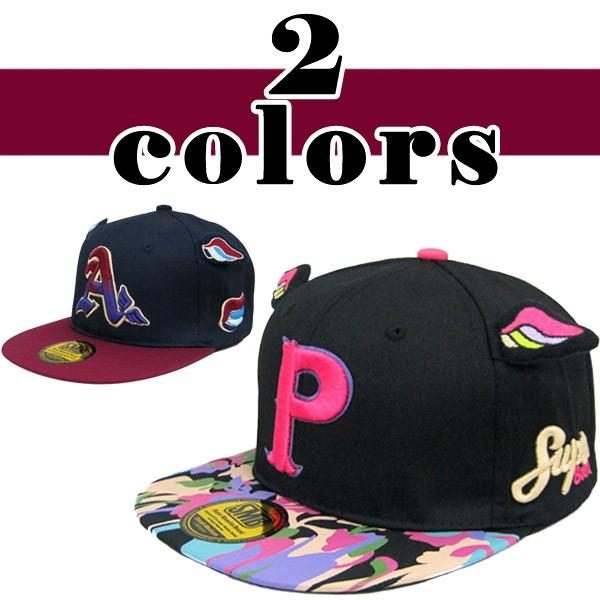 野球帽 羽 羽根 刺繍 ロゴ P A 飾り POP ポップ ベースボールキャップ メンズ レディース | 