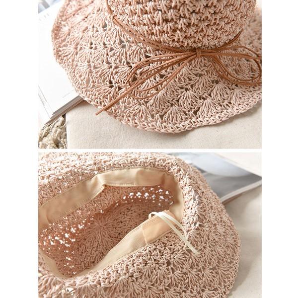 麦わら帽子 ボーラーハット 帽子 ストローハット レディースハット