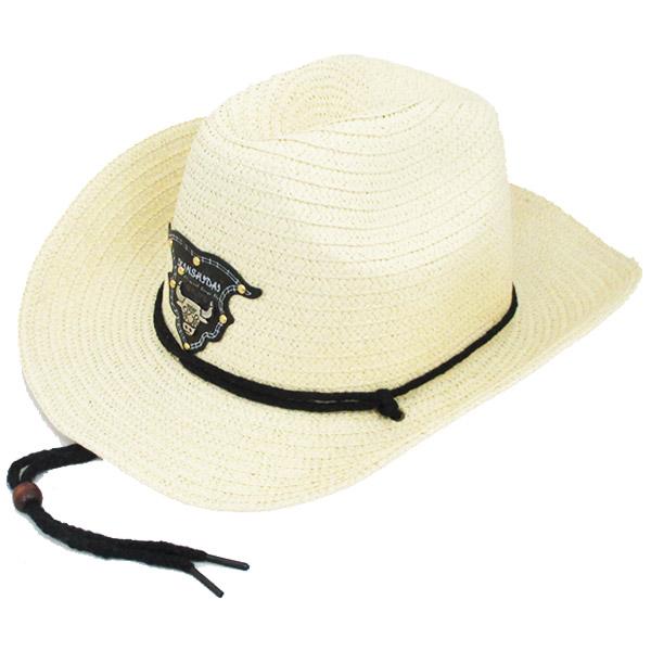 麦わら帽子 中折れハット ウエスタン風 テンガロンハット ストローハット 帽子 エンブレム付き つば広  ツバ広 メンズ レディース 夏 STRAW HAT 6538 |  | 16