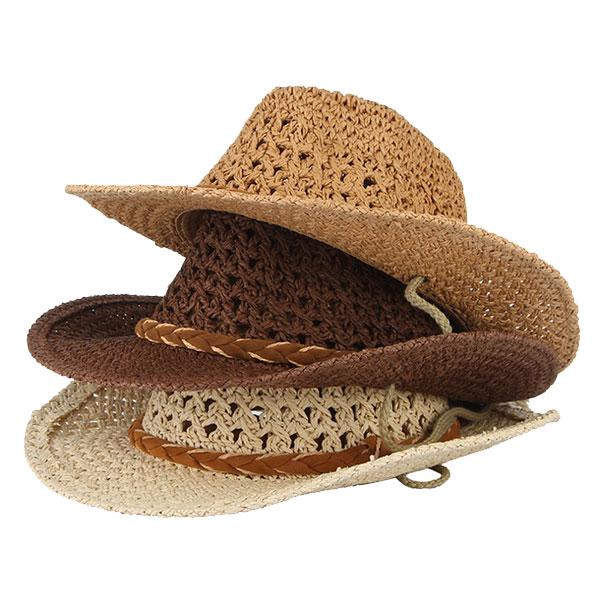 キッズハット 麦わら帽子 テンガロンハット 帽子 子供用 ストローハット 麦わら 中折れハット ウエスタン風 メンズ レディース STRAW HAT 6541 |  | 05