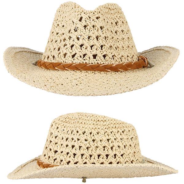 キッズハット 麦わら帽子 テンガロンハット 帽子 子供用 ストローハット 麦わら 中折れハット ウエスタン風 メンズ レディース STRAW HAT 6541 |  | 07