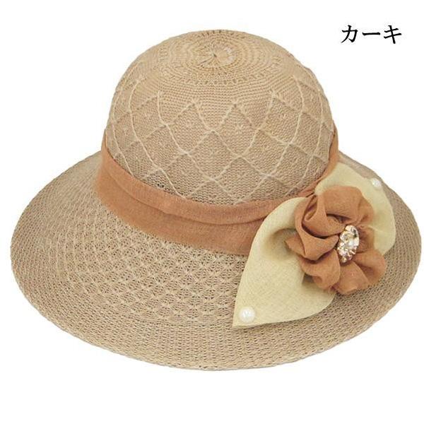 つば広 パール付 レディースハット 大きいリボン ボーラーハット キャペリンハット レディース 婦人帽 日よけ帽子 UVカット 春 夏 HAT 6558 |  | 03
