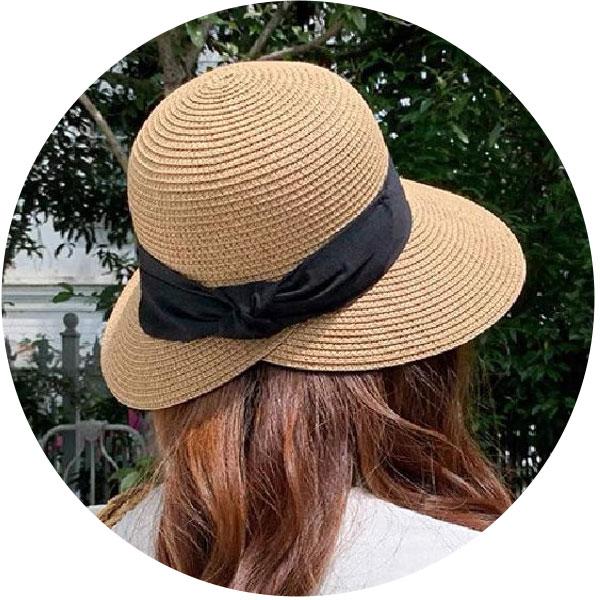 麦わら帽子 つば広 サンバイザー レディースハット バック蝶リボン 帽子 ストローハット UVカット 日よけ 夏 秋 STRAW HAT 6650 |  | 08