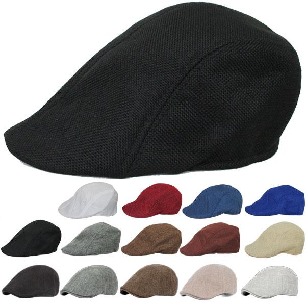 涼しげな ハンチング 麻風 キャスケット ハンチング 帽子 無地 キャップ ハンチング帽 サマーキャップ キャスケット帽 メンズ レディース HUNTING CAP 7109 | 