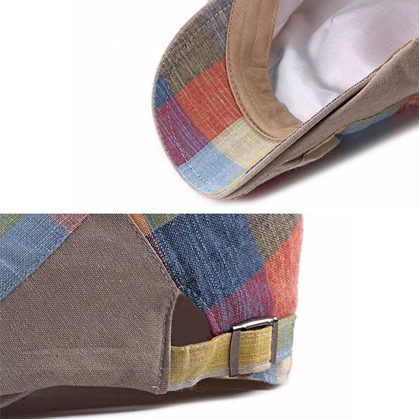 カラー ハンチング 帽子 チェック柄 綿麻 パッチワーク ハンチング帽 メンズ レディース 春 夏 秋 HUNTING CAP 7130 |  | 07