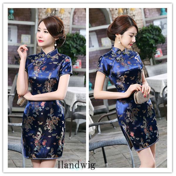 チャイナドレス ミニ パーティードレス チャイナ ドレス ショート ミニドレス チャイナ服 大きいサイズ 半袖 龍(りゅう) 刺繍 コスプレ 衣装 China Dress 1010 |  | 13