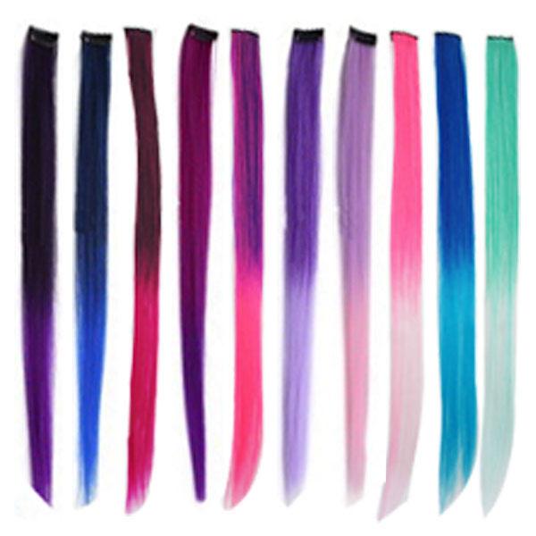 エクステ 5本セット カラー ウィッグ ワンタッチ グラデーション メッシュ ロングストレート エクステンション カラフル 付け毛 襟足 WIG EXT 013 |  | 35