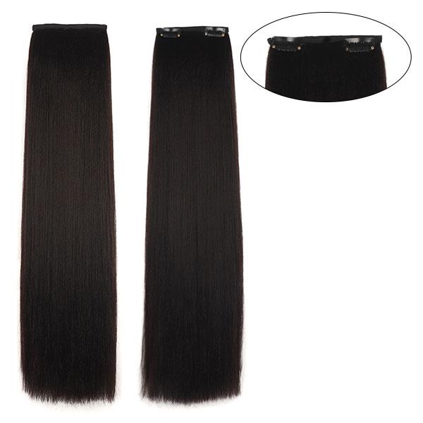 毛量たっぷり エクステ ストレート 2クリップ ウィッグ 60cm 80cm 100cm ワンタッチ 黒ブラック 耐熱ウィッグ えりあし エクステンション 付け毛 WIG EXT 024 |  | 03