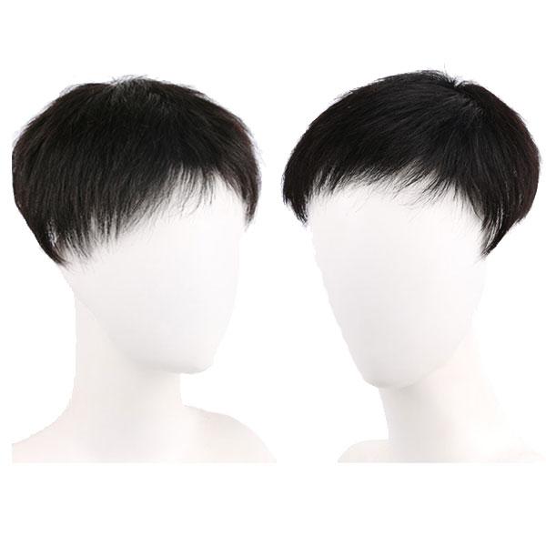 メンズ用 トップピース 人毛 部分ウィッグ マシンメイド つむじ メンズ用 トップピース 人毛 部分ウィッグ マシンメイド つむじ