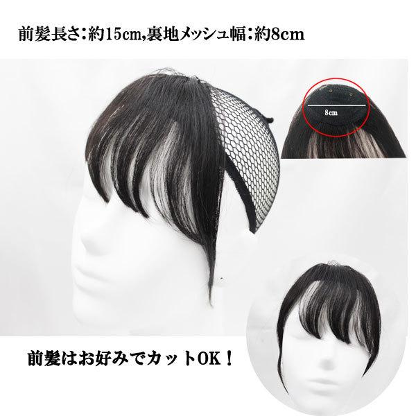 人毛100% 前髪バング 立体構造 部分ウィッグ フレンチバング