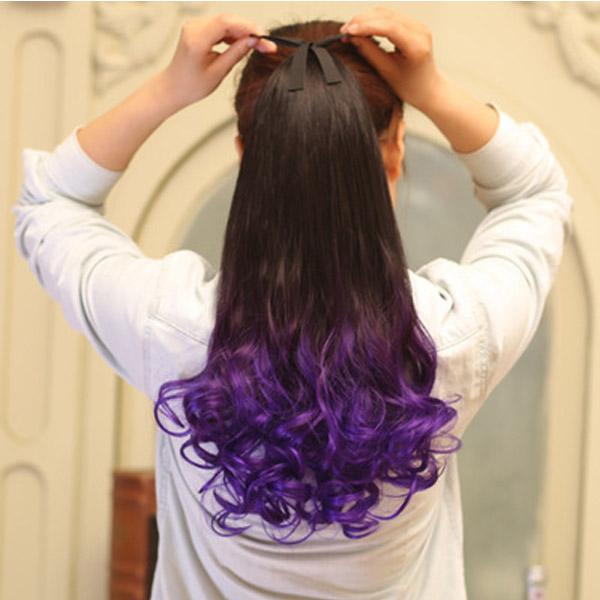 ポイントウィッグ ポニーテール グラデーション カラー リボン式 エクステ カール ストレート  黒 黒髪 耐熱 付け毛 つけ毛 ウイッグ |  | 12
