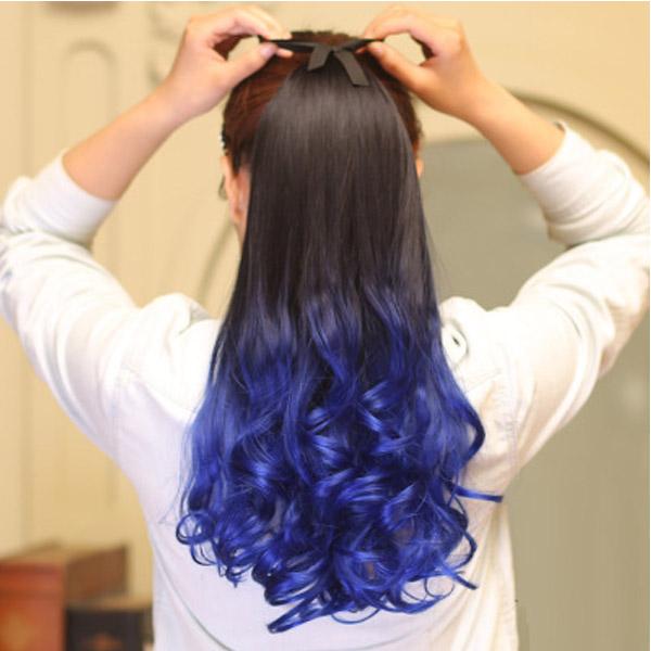 ポイントウィッグ ポニーテール グラデーション カラー リボン式 エクステ カール ストレート  黒 黒髪 耐熱 付け毛 つけ毛 ウイッグ |  | 13