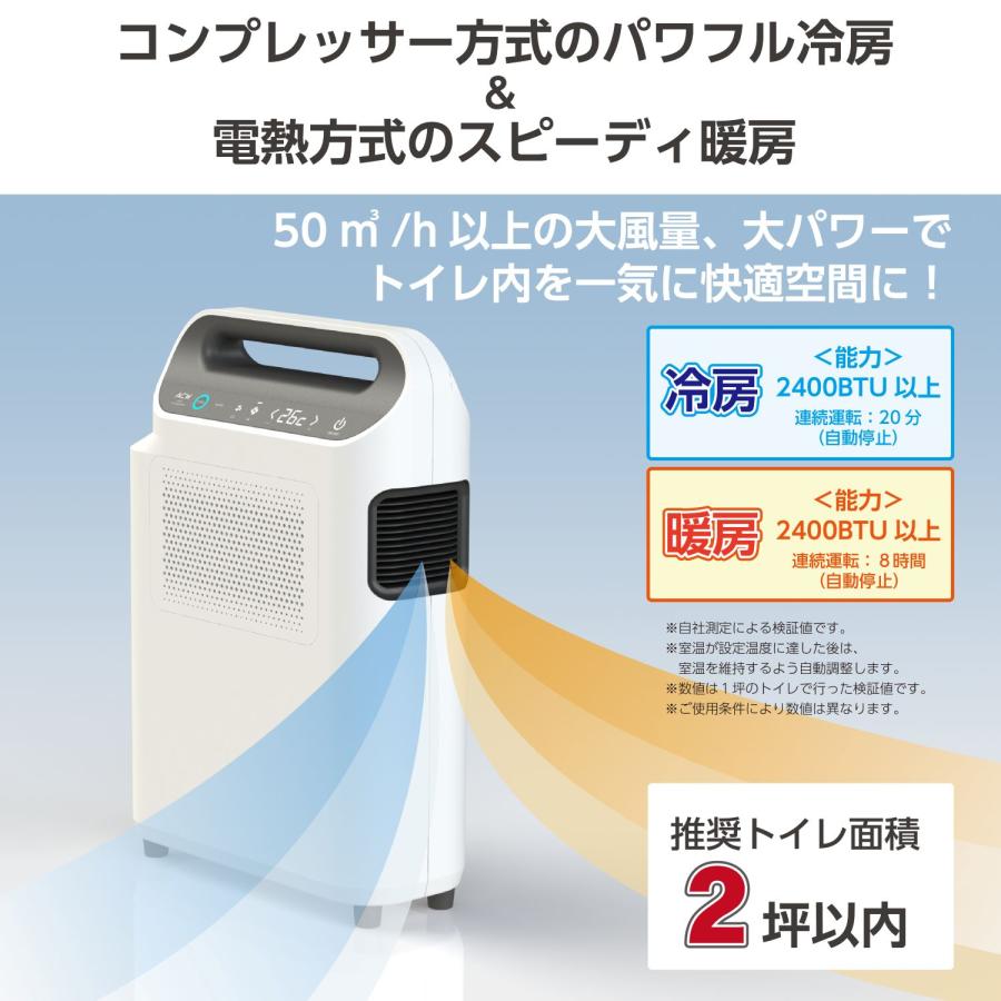 トイレ用冷暖房 トイレ エアコン クーラー 工事不要 室外機なし トイレ用冷暖房 トイレ エアコン クーラー 工事不要 室外機なし