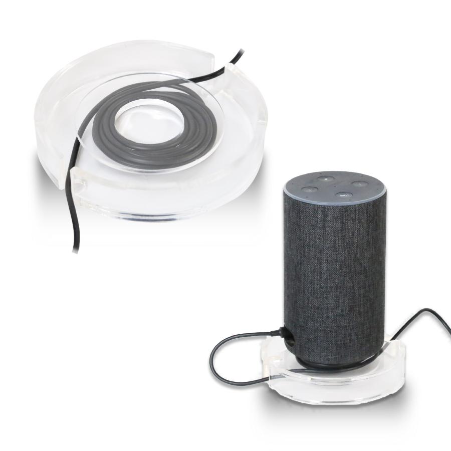 アクリルスピーカースタンド ケーブル収納 すべりどめ付き クリア 机 卓上 巻き取り スマートスピーカー 台 ディスプレイ 丸型 小型 軽量 高さ22mm ASS-C |  | 06