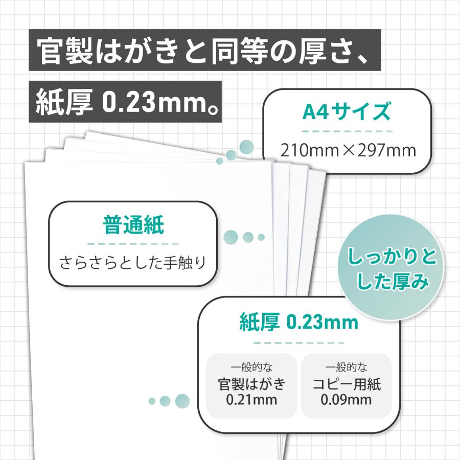 普通紙 A4サイズ 紙厚0.23mm 80枚入り 白 厚手 超厚口 コピー用紙