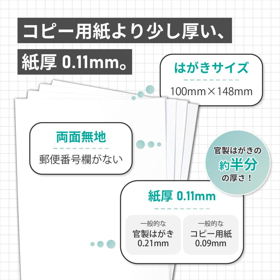 普通紙 はがきサイズ 紙厚0.11mm 600枚入り 薄手 両面無地 普通紙 はがきサイズ 紙厚0.11mm 600枚入り 薄手 両面無地