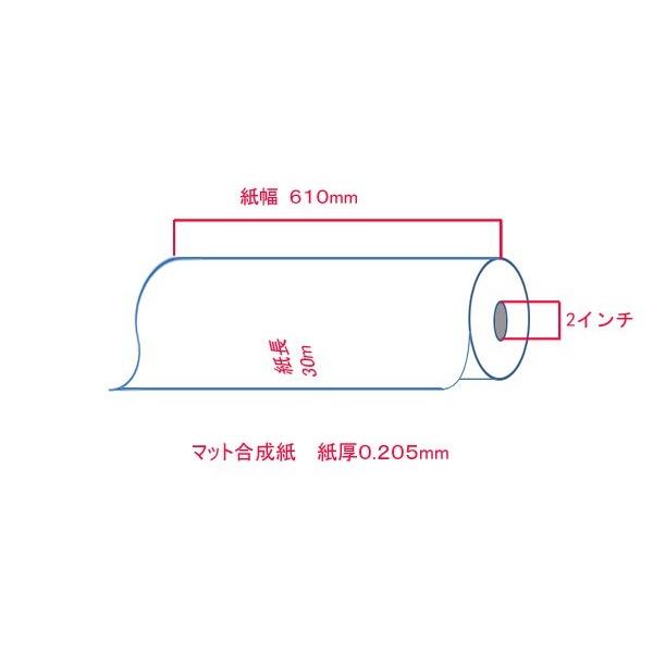 ポスター用紙 インクジェットロール紙 マット合成紙 610mm×30M 2本 A1ロール紙｜bbest｜03