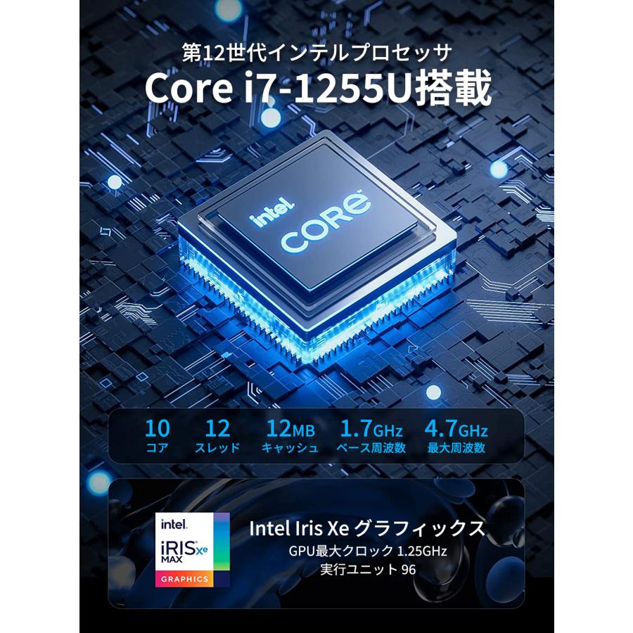 ファンレスミニpc ミニpc デスクトップパソコン 新品 Windows 11 Pro ハイスペック Core i7 メモリ16GB SSD1TB 4K/8K対応 シリアル通信 省スペース Skynew K12 | Skynew | 03