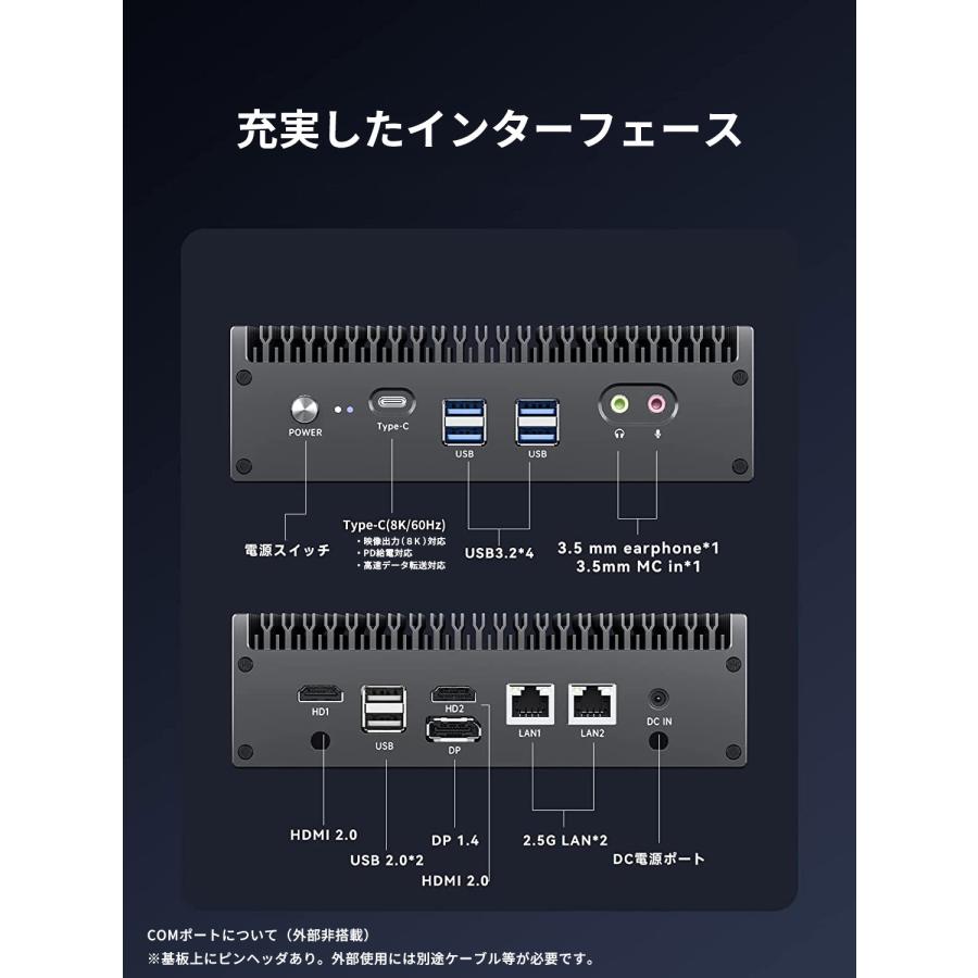 ファンレスミニpc ミニpc デスクトップパソコン 新品 windows11pro ハイスペック core i7 メモリ16GB SSD1TB 4K/8K対応 シリアル通信 省スペース skynew K12 | Skynew | 06
