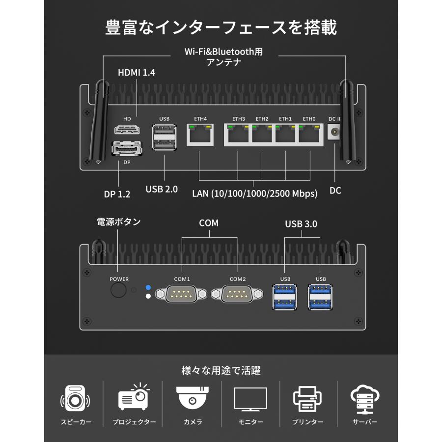 ファンレスミニpc ミニpc デスクトップパソコン 新品 ミニパソコン OSなし Celeron 5205U メモリ4GB SSD128GB 省スペース skynew K15 | Skynew | 04