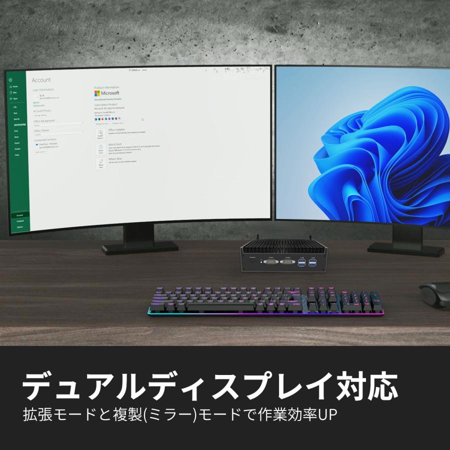 ファンレスミニpc ミニpc デスクトップパソコン 新品 ミニパソコン OSなし Celeron 5205U メモリ4GB SSD128GB 省スペース skynew K15 | Skynew | 08