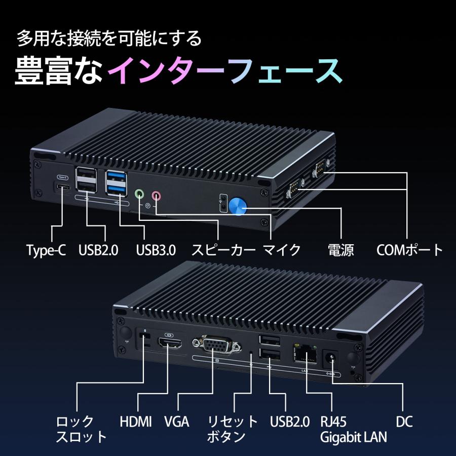 Skynew ミニPC デスクトップPC ファンレス 産業用 工業用 軽量 無音