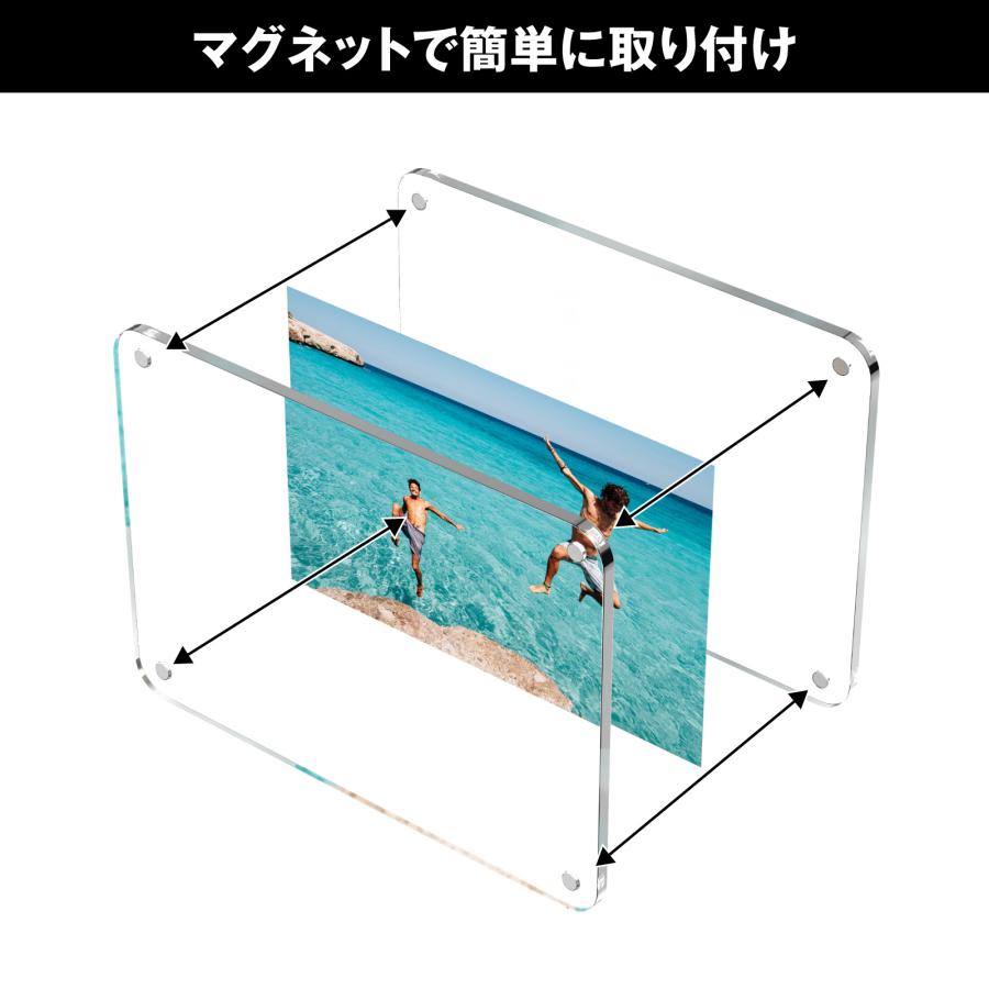 フォトスタンド 2L判写真立て フォトフレーム アクリル クリア