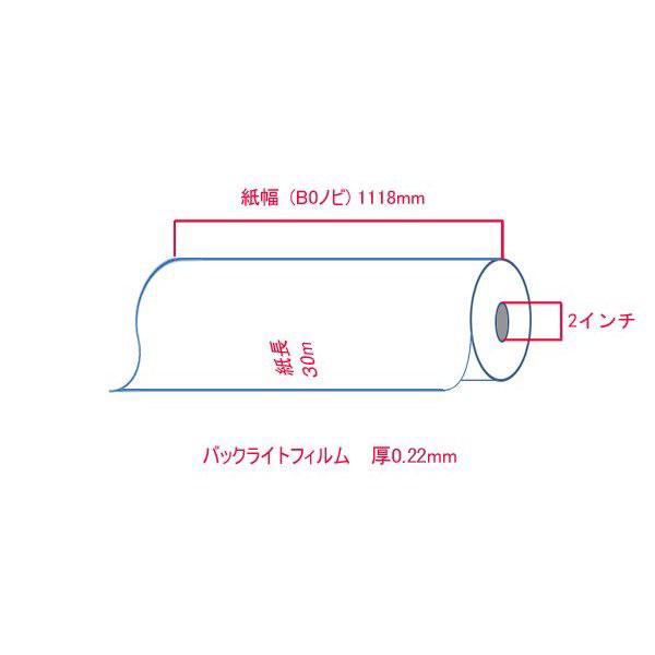電飾看板用 インクジェットロール バックライトフィルム 表打ち 1118mm×30ｍ ２本入 （B0ノビ）_3