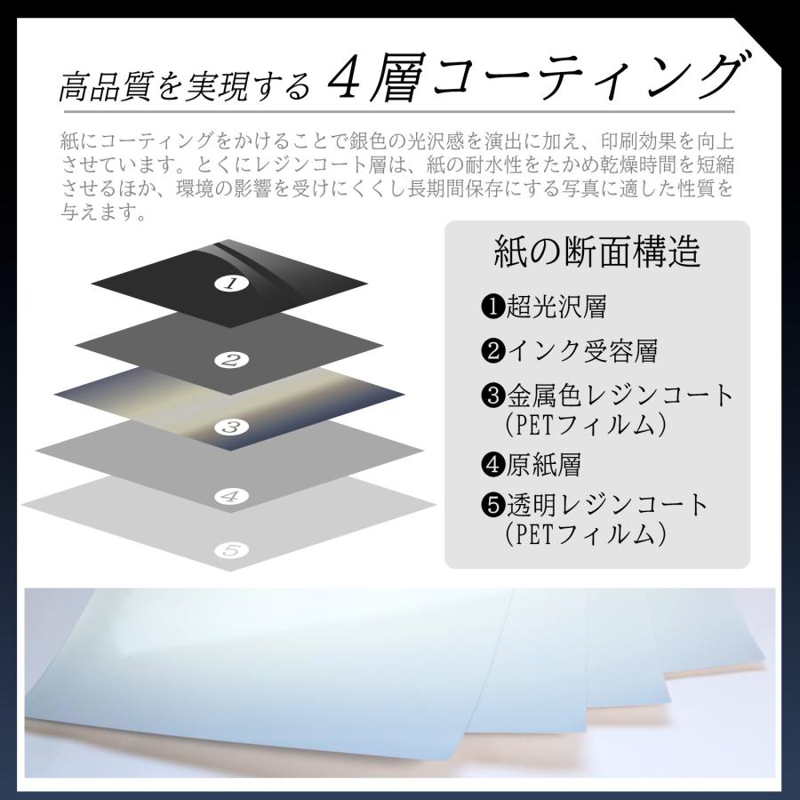 パール調 シルバー 光沢紙 L判 55枚入 厚手 インクジェットプリンター