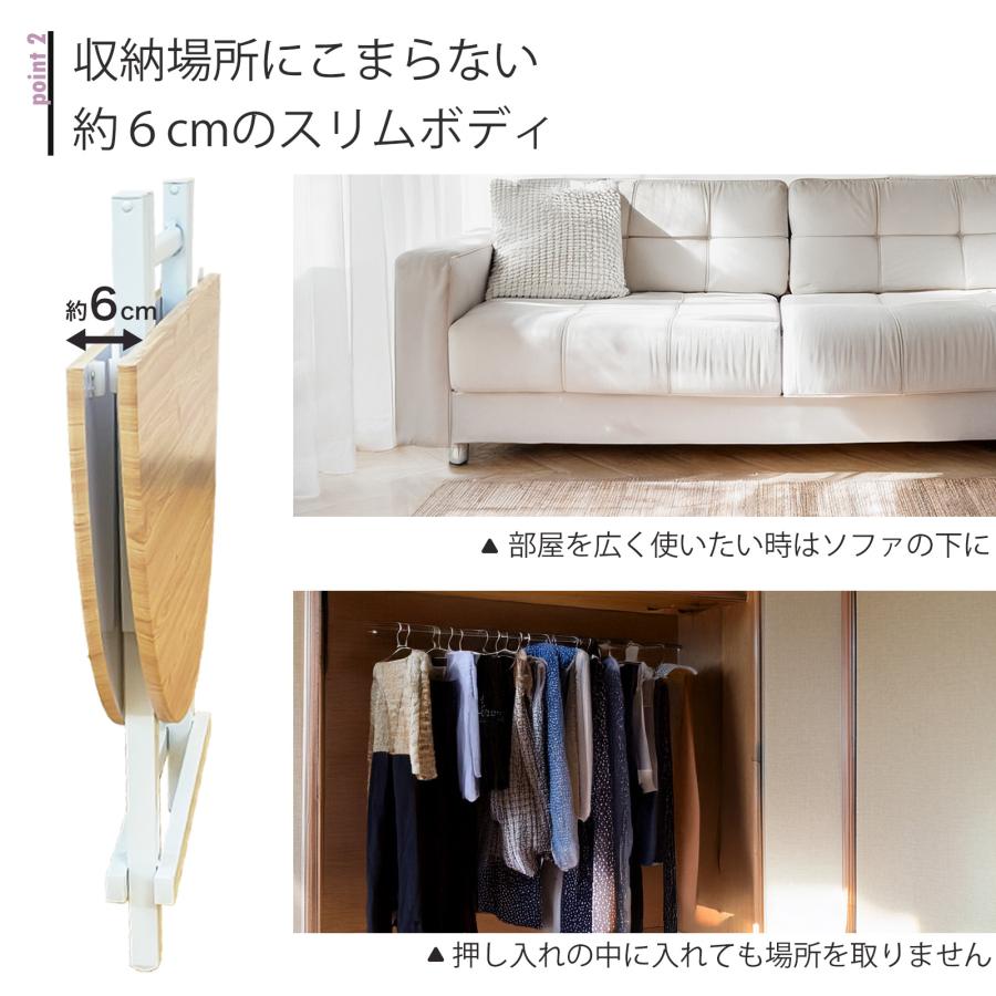 折りたたみ 丸テーブル 幅90cm 組立不要 省スペース 木目調 高さ72cm 円形 ダイニングテーブル リビングテーブル 来客用 食卓 子供部屋 リビング E-WIN RT-02 |  | 03