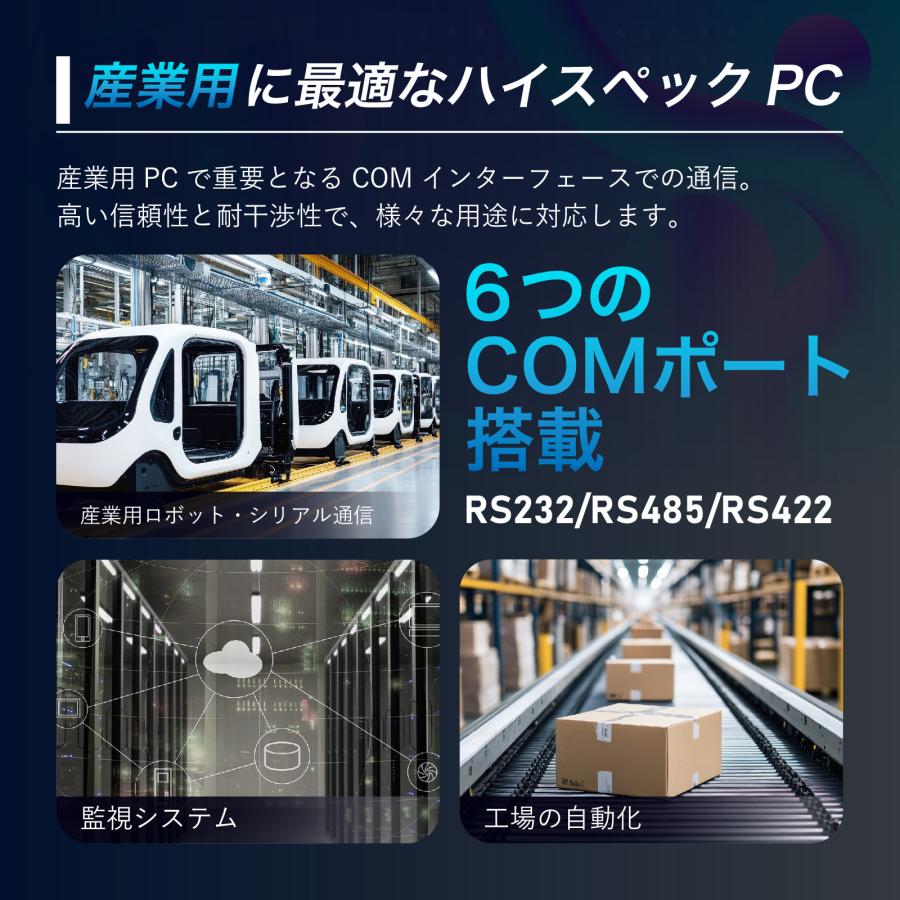 ミニPC ファンレスPC デスクトップPC 産業 工業 業務用 WATCHDOG 6COM / Windows 11 / Intel Pentium 4405U / DDR4L 8GB / SSD 256GB / Skynew S6 | Skynew | 04