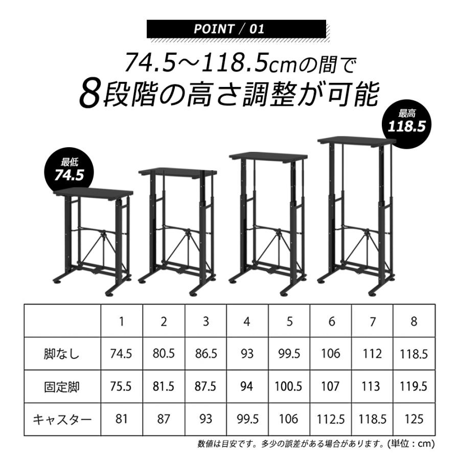 スタンディングデスク 昇降デスク 手動 折りたたみ オフィスデスク