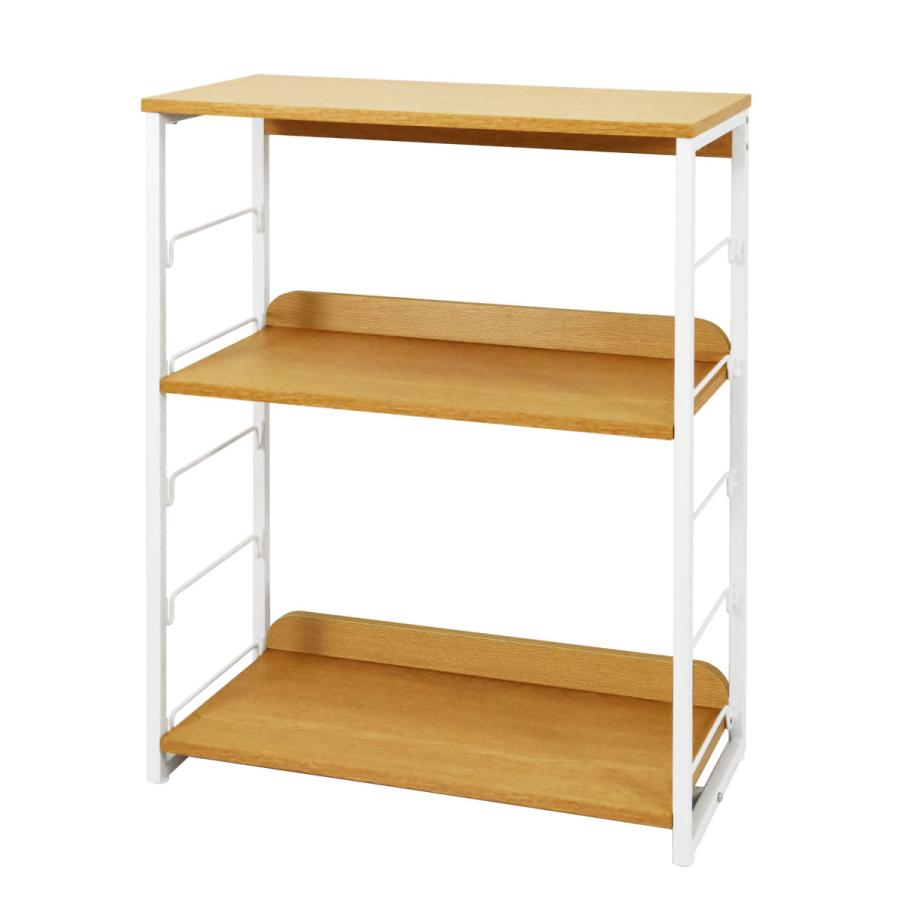 ★ 多目的3段ラック & 収納ラック & シェルフ & ボトル棚 ★ E-WIN 多機能収納棚 3段 本棚 ラック 水平・斜め置き 大容量収納