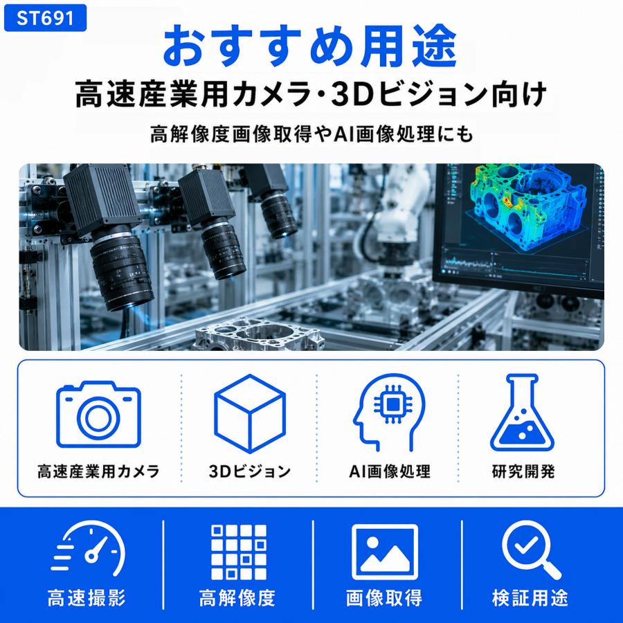 Skynew ST691 PCIe3.0 x16 USB拡張カード 10GbE USB-C 4ポート USB 3.2 Gen2×2 ASMedia ASM3242 PEX8747 産業用 マシンビジョン 高速データ転送 |  | 06