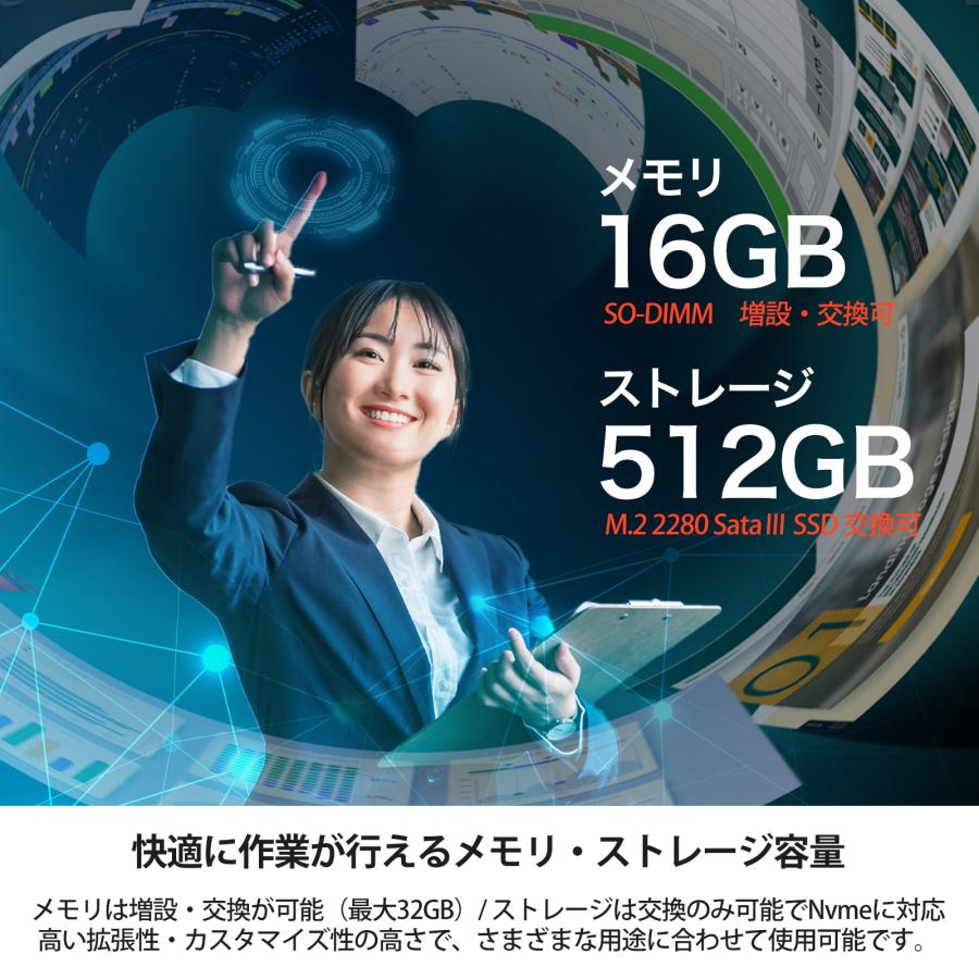ミニPC 小型 デスクトップPC 第11世代 Intel i7 16GB 512GB SSD COMポート WATCHDOG デュアルLAN マルチディスプレイ minipc 産業 組込 ボックス型PC Skynew W11 | Skynew | 03