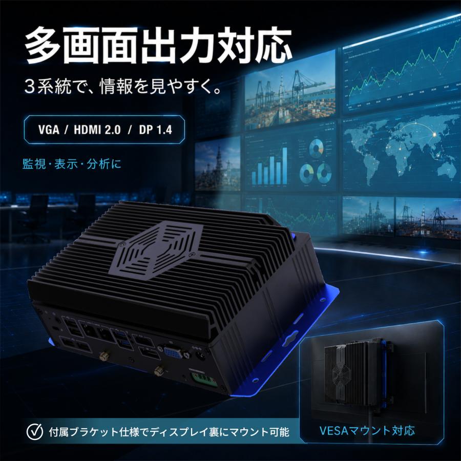 ミニPC 小型 デスクトップPC 第11世代 インテル i7 16GB 512GB COMポート WATCHDOG デュアルLAN マルチディスプレイ 産業 組込 ボックス型PC Skynew W11v1 | Skynew | 06